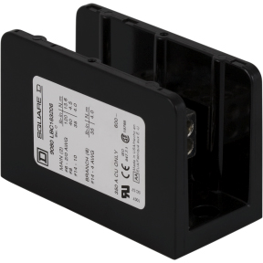 Schneider Electric Power Distribution Block; 350A; 600VAC; 1-Pole; Box Terminals; 1/6 Line/Load Terminal Openings; Panel Mount